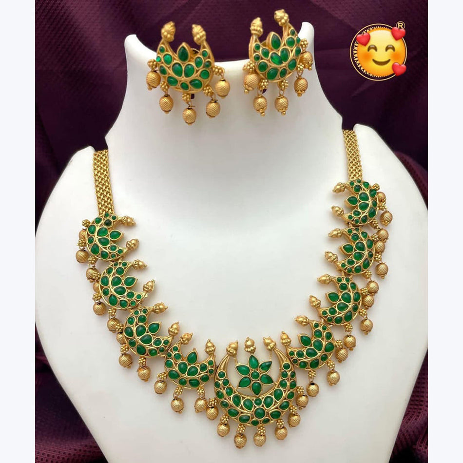 Pota Stone Pearl Necklace Set for Bridal Wear | Bridal Jewellery India