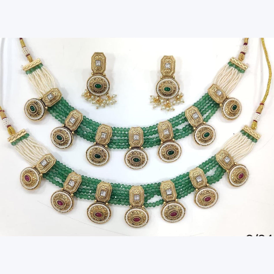 Kundan Choker Necklace in Gold Plated with Pearl | Bridal Jewellery India