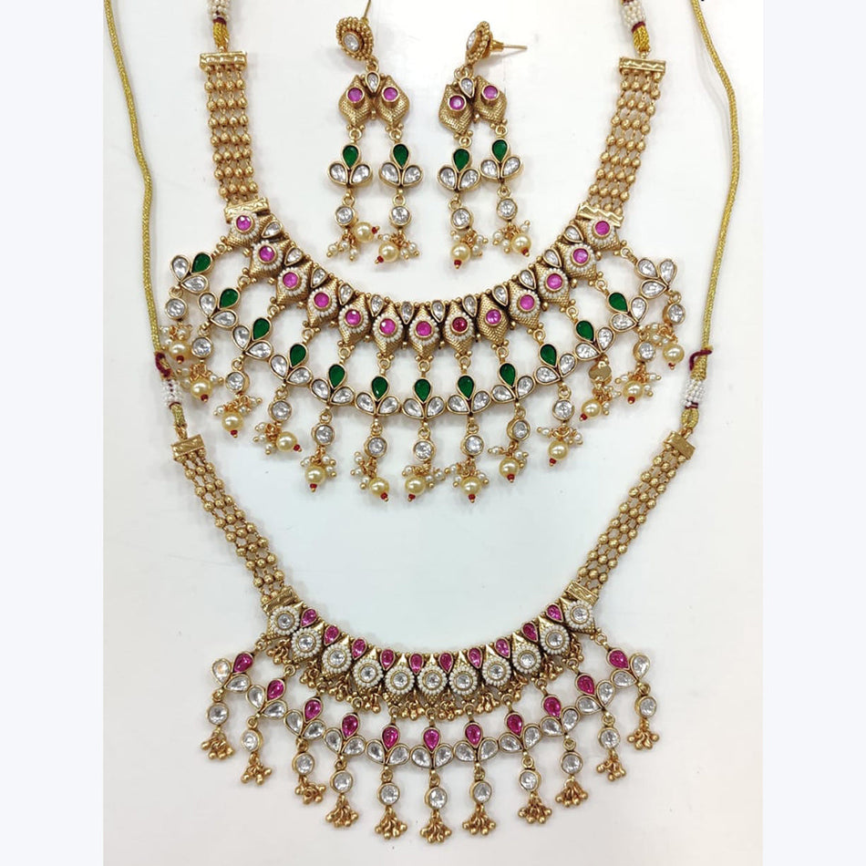 Kundan Choker Necklace in Gold Plated with Pearls for Festive | Bridal Jewellery India