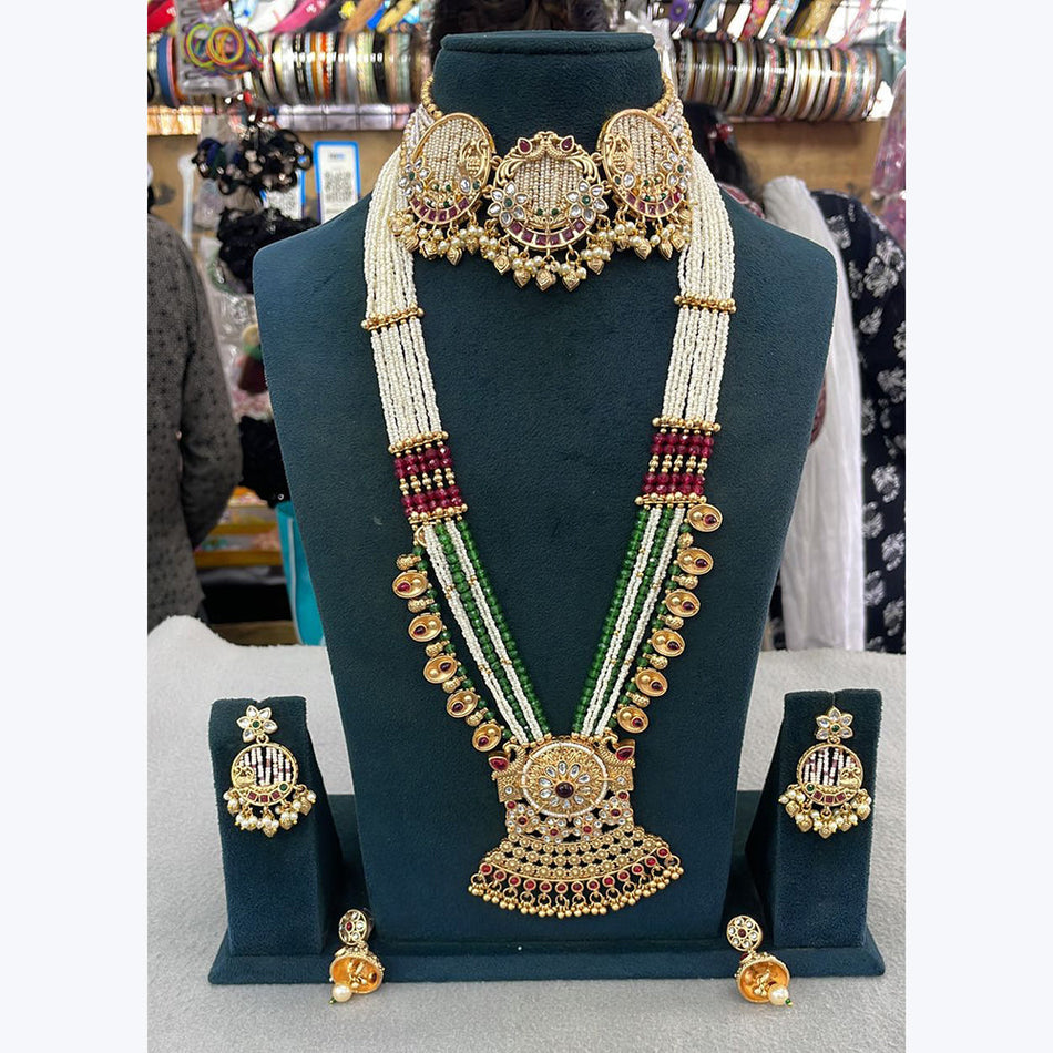 Kundan Choker Necklace in Rose Gold Plated | Bridal Jewellery India