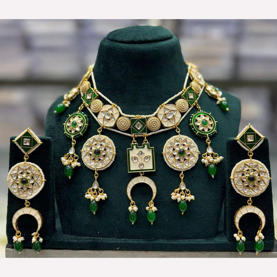 Kundan Necklace in Rose Gold Plated | Bridal Jewellery India