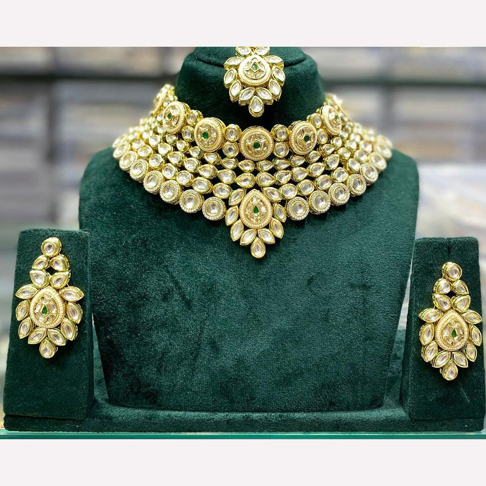 Kundan Necklace in Rose Gold Plated for Bridal | Bridal Jewellery India