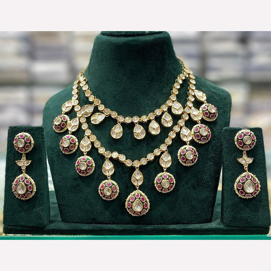 Kundan Necklace in Sterling Silver | Bridal Jewellery India