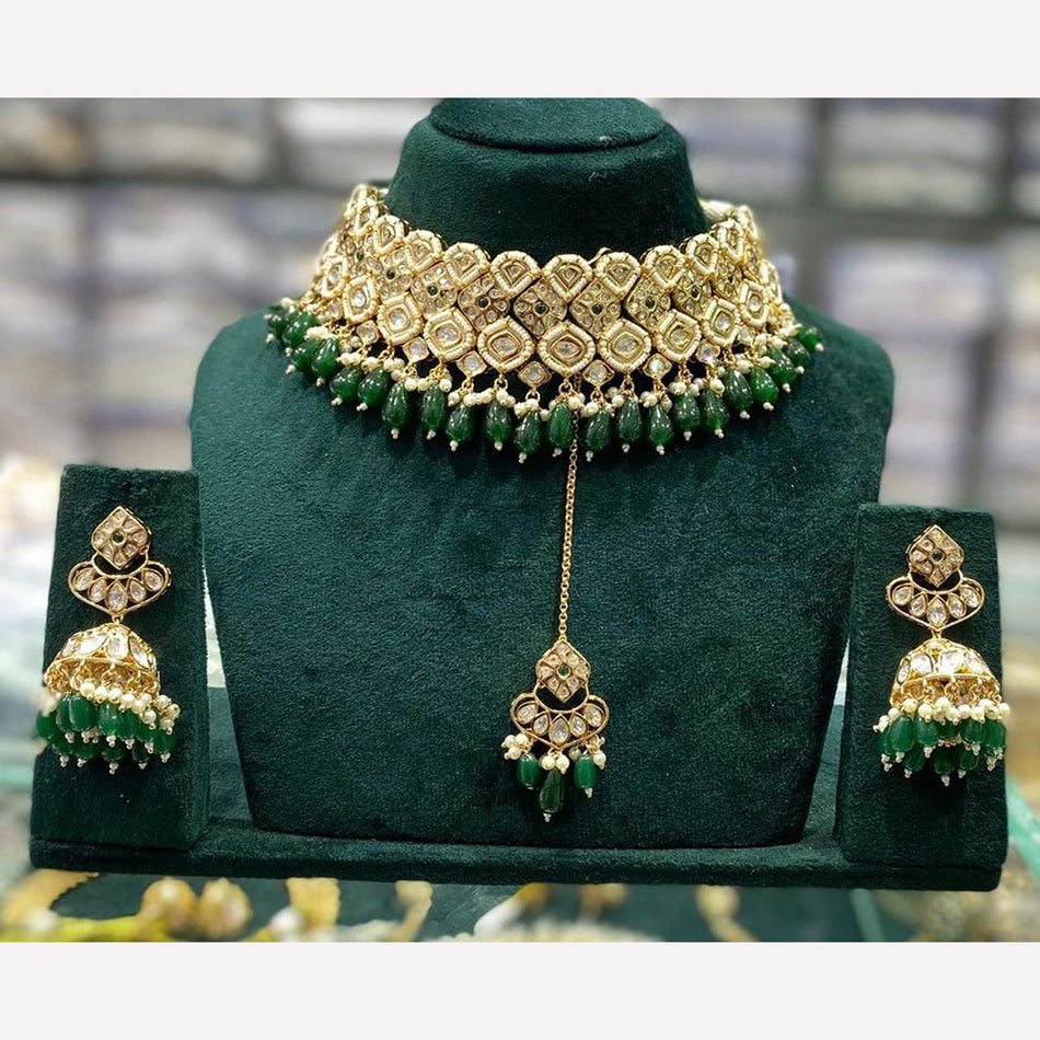 Kundan Necklace in Sterling Silver | Bridal Jewellery India
