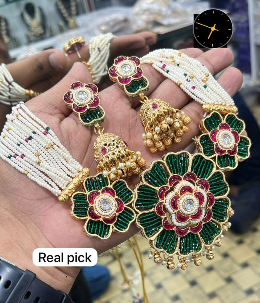 Kundan Necklace in Gold Plated with Pearls | Bridal Jewellery India