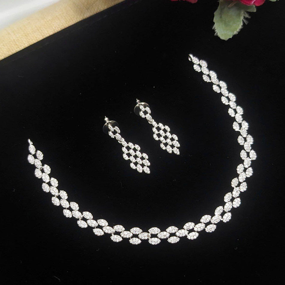 Royal Austrian Stone Necklace in Gold Tone | Bridal Jewellery India