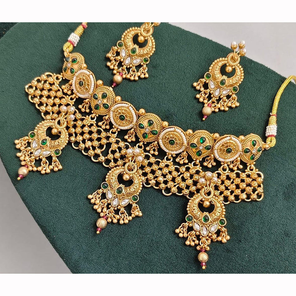 Kundan Choker Necklace in Gold Plated | Bridal Jewellery India