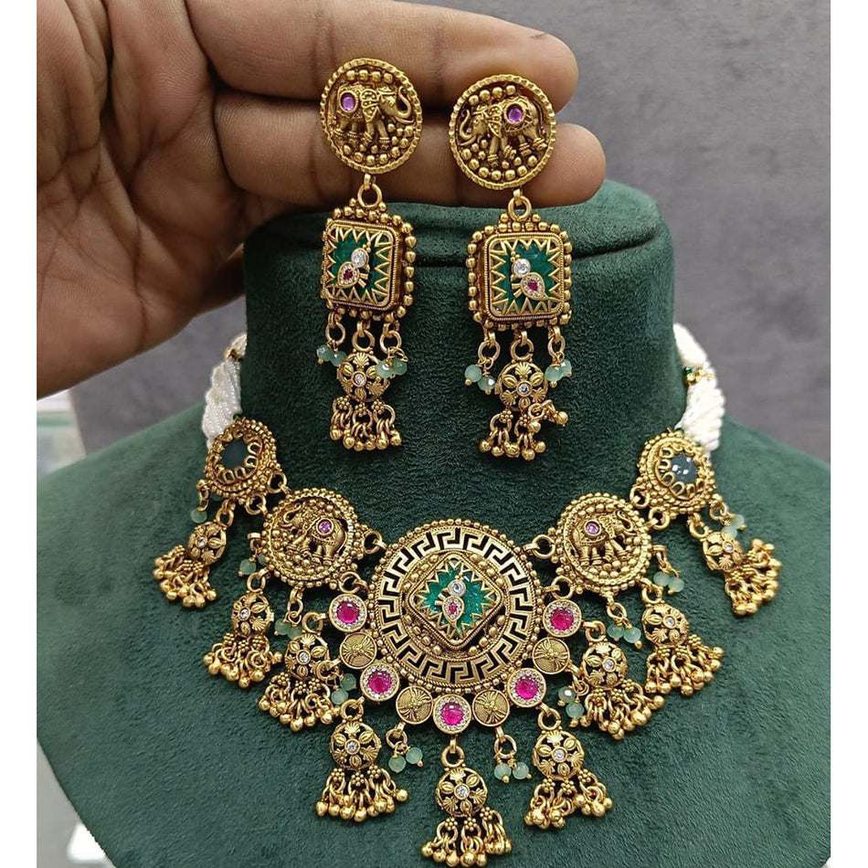 Pota Pearl Choker in Traditional Silver | Bridal Jewellery India