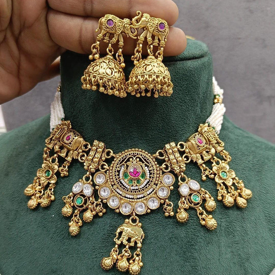 Pota Pearl Choker in Sterling Silver | Bridal Jewellery India