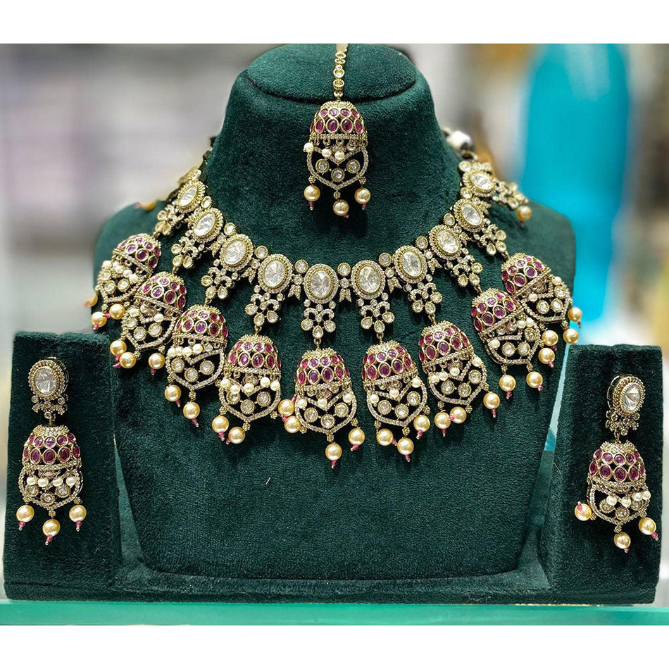 Kundan Choker Necklace in Gold Plated for Bridal | Bridal Jewellery India