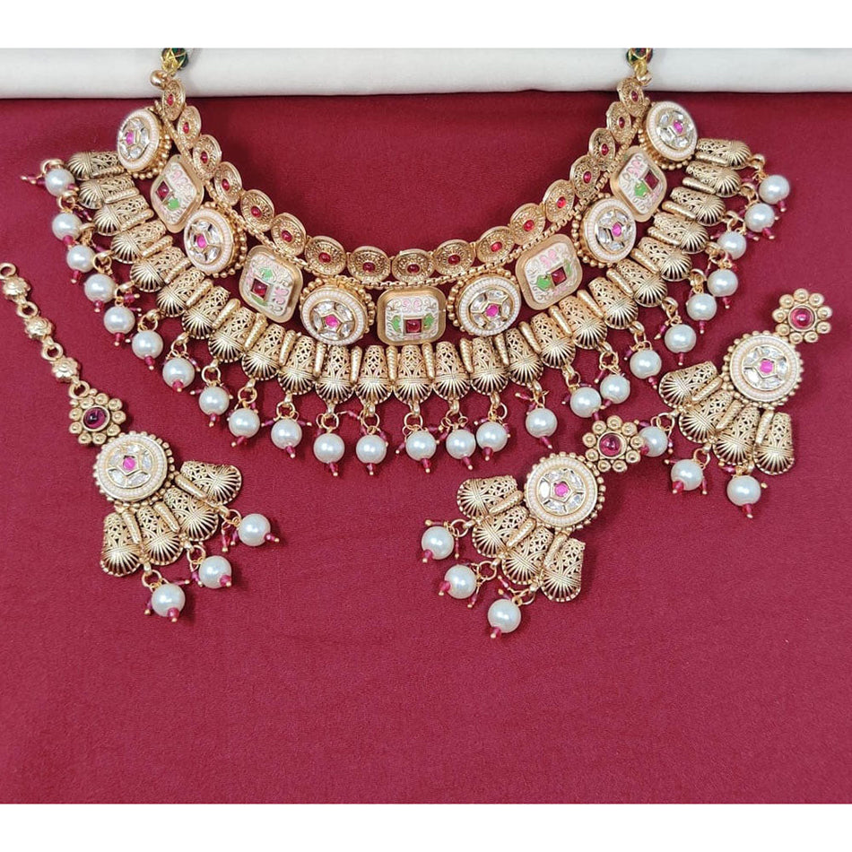 Meenakari Choker in Sterling Silver | Bridal Jewellery India