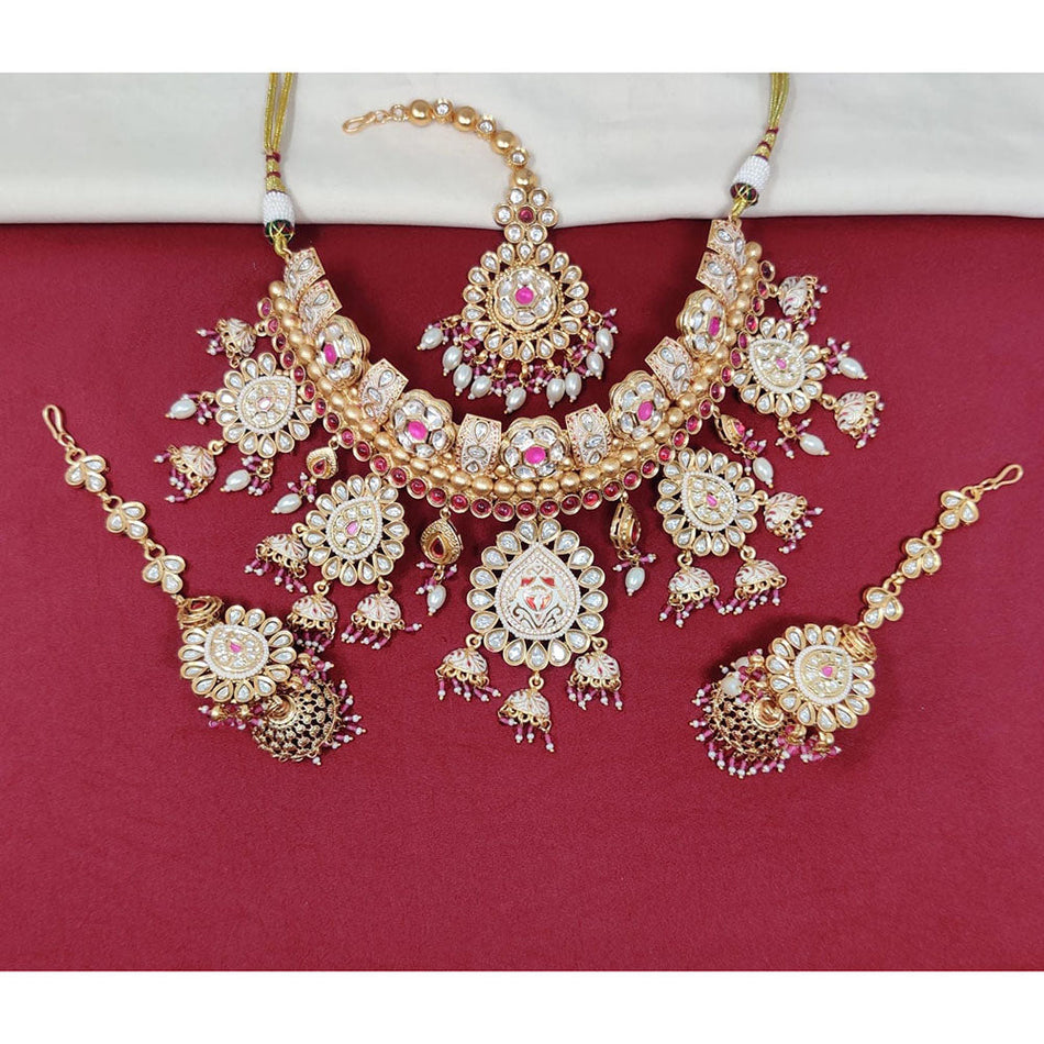 Meenakari Choker in Sterling Silver | Bridal Jewellery India