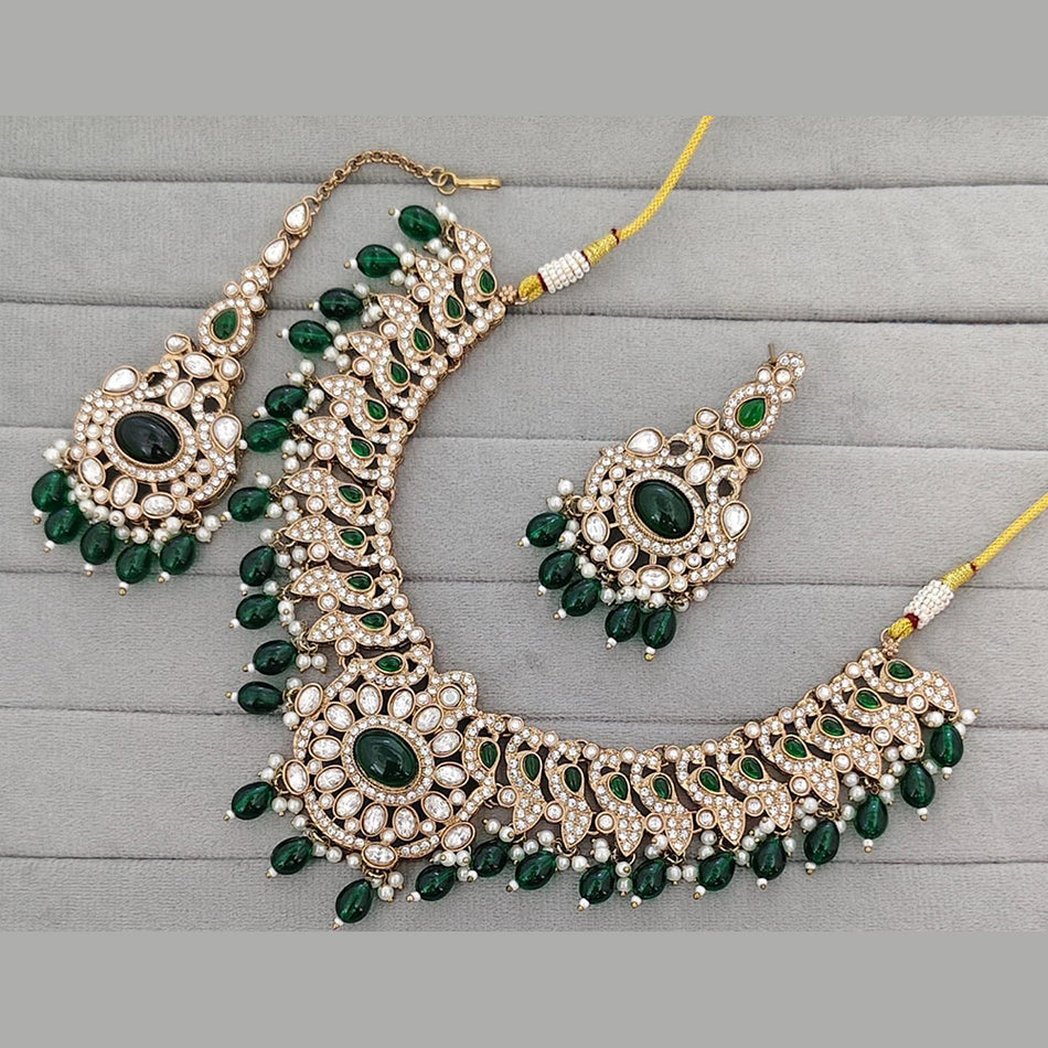 Pearl Beaded Necklace in Gold Tone | Bridal Jewellery India