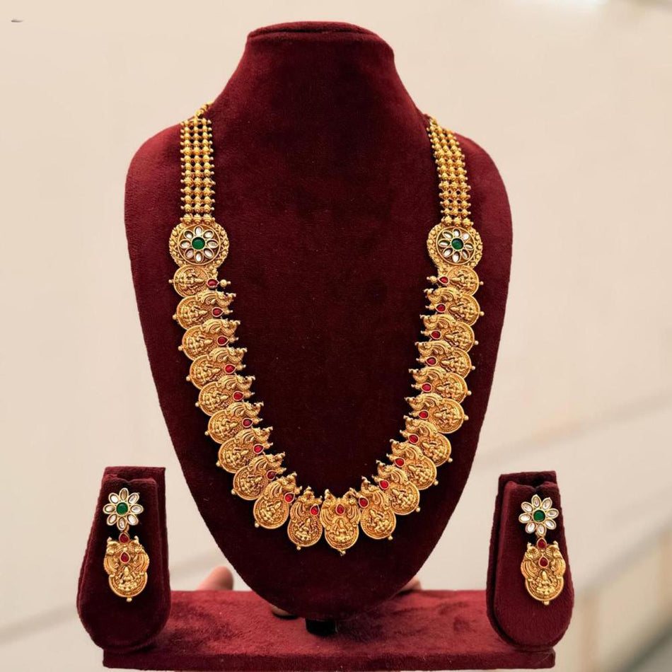 Pota Stone Pearl Necklace in Sterling Silver | Bridal Jewellery India