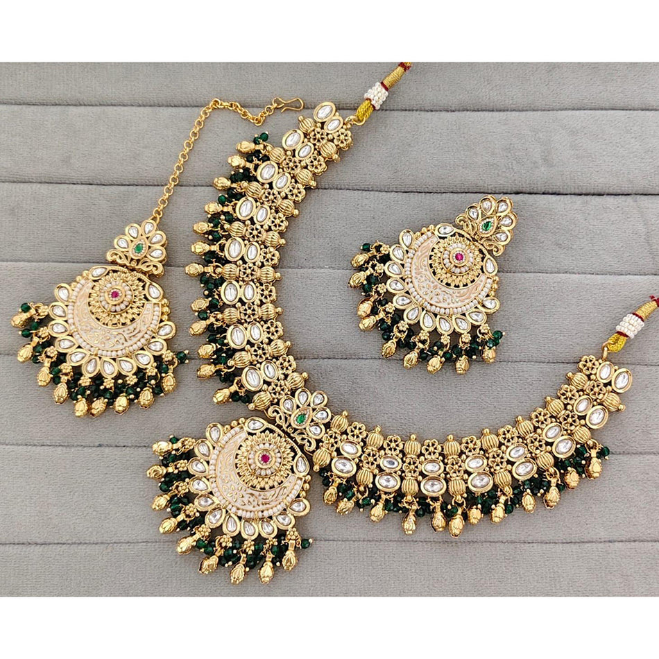Meenakari Necklace in Rose Gold Plated | Bridal Jewellery India