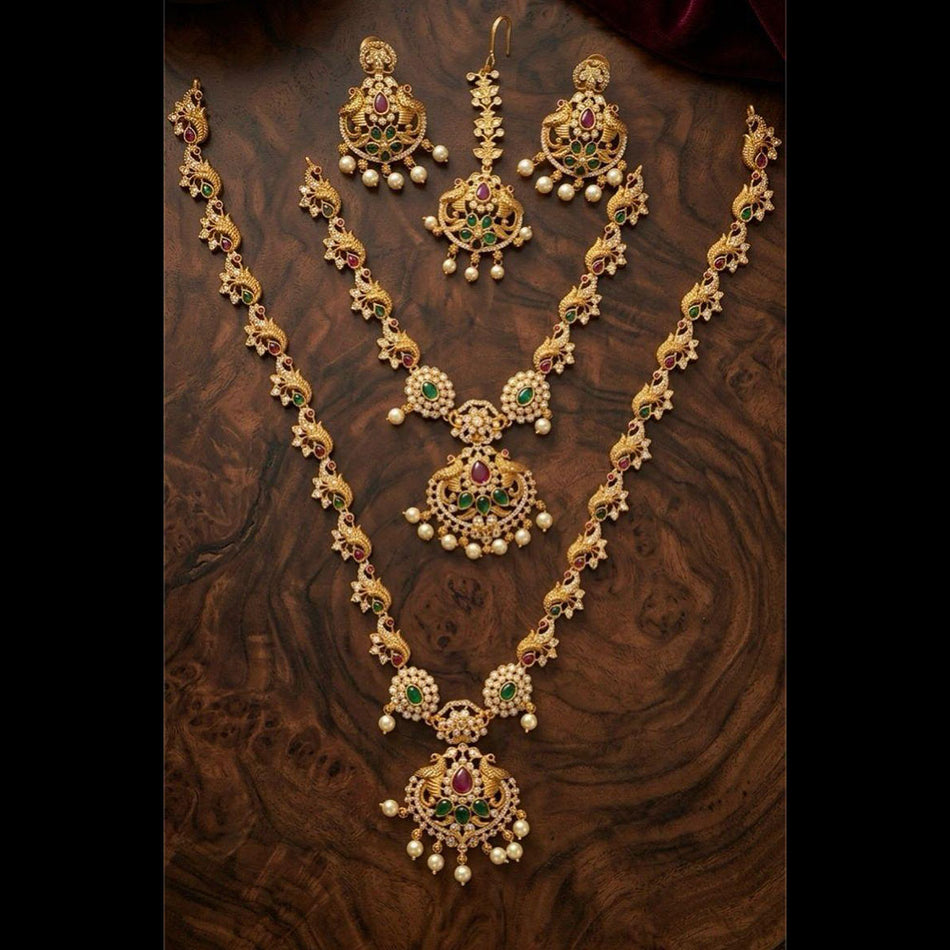 Pota Stone and Pearl Necklace in 18K Gold Plated for Occasions | Bridal Jewellery India