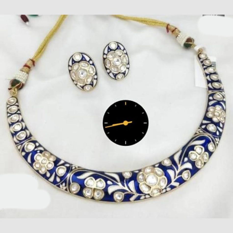 Kundan Choker Necklace in Gold Plated | Bridal Jewellery India