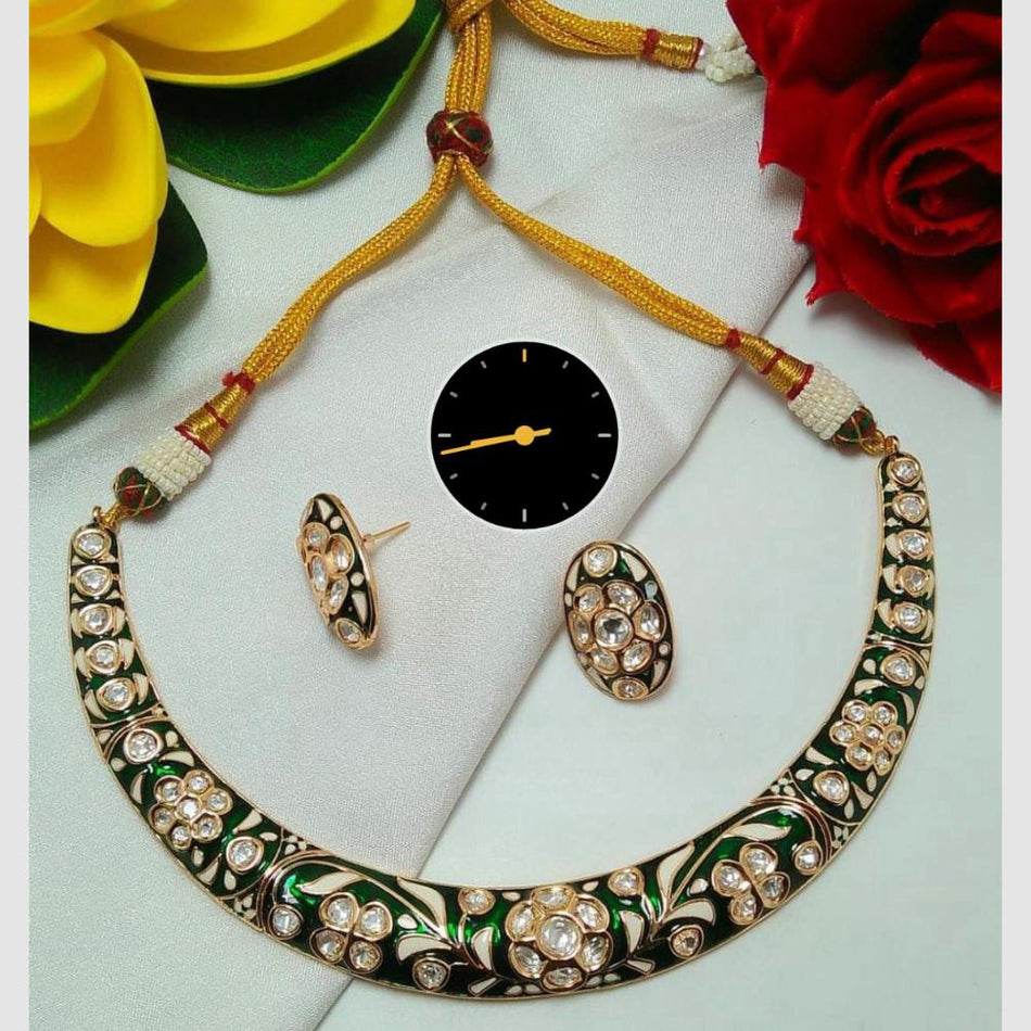 Kundan Choker Necklace in Gold Plated | Bridal Jewellery India