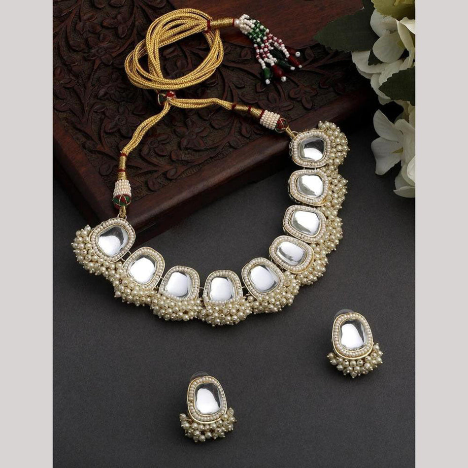 Kundan Necklace in Gold Plated with Stones | Bridal Jewellery India