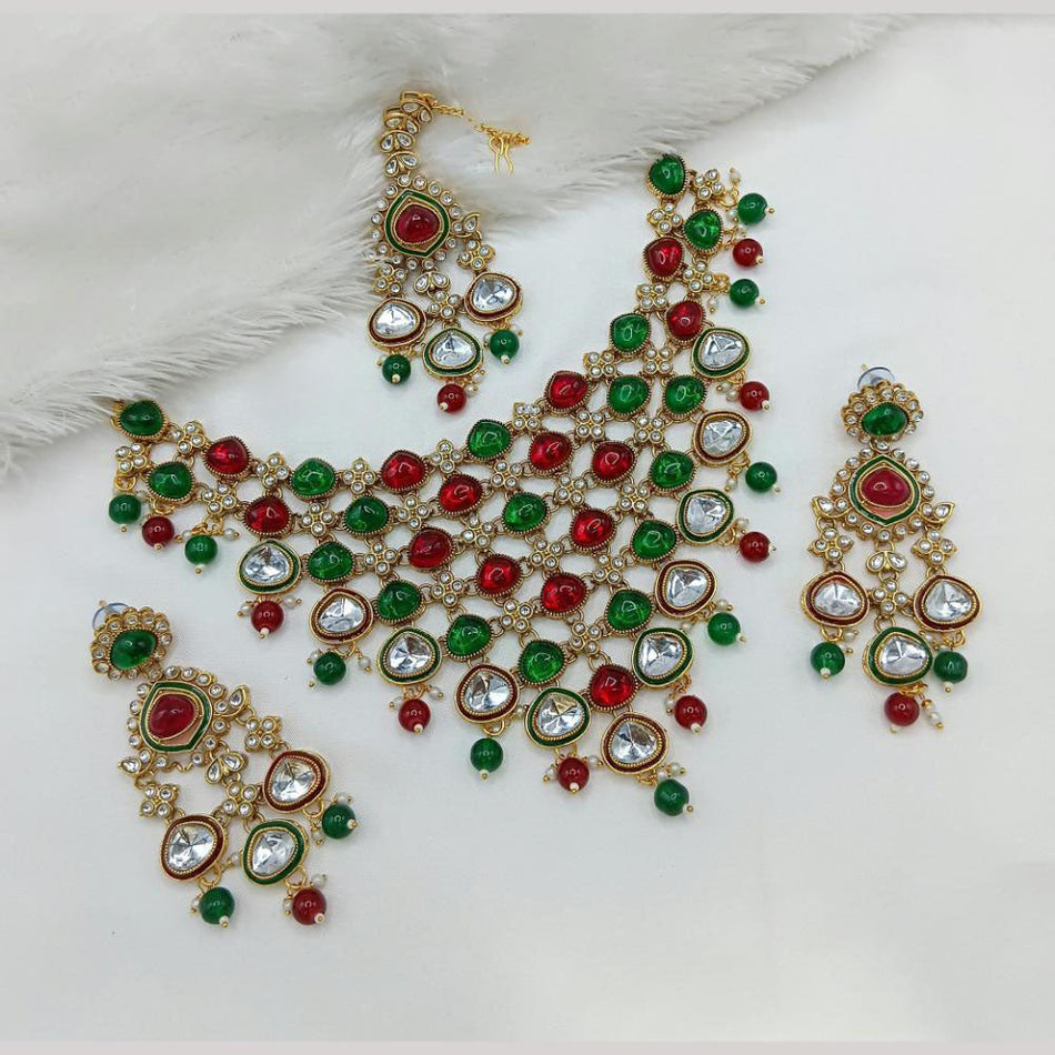Kundan Necklace in Gold Plated | Bridal Jewellery India