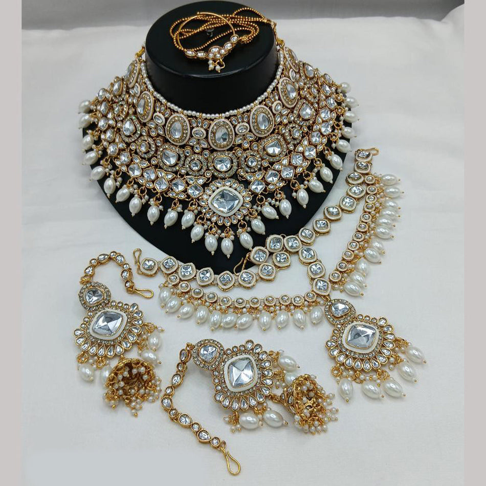 Kundan Choker Necklace in Gold Plated | Bridal Jewellery India