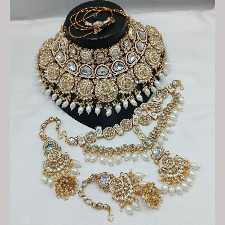 Kundan Necklace in Gold Plated for Bridal Wear | Bridal Jewellery India