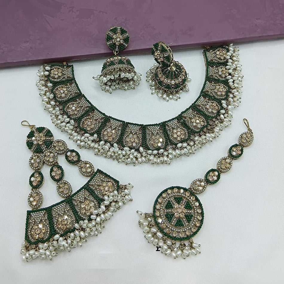 Pearl Necklace in Austrian Silver | Bridal Jewellery India