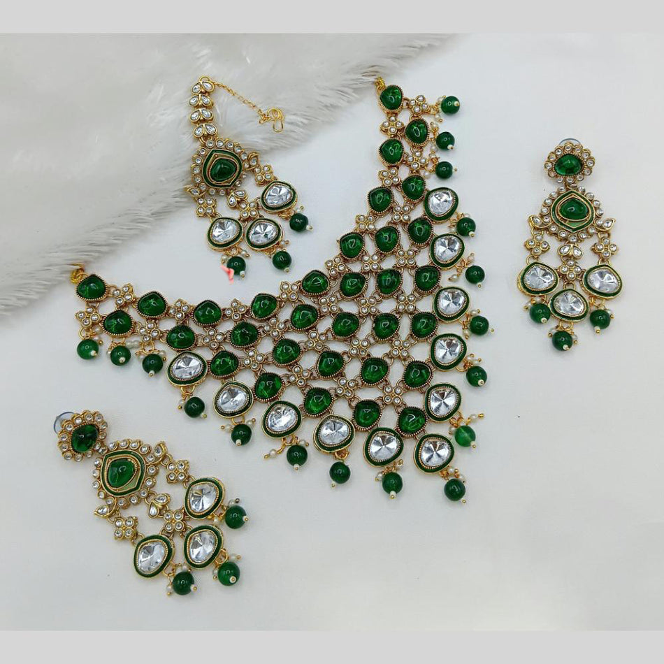 Kundan Choker Necklace in Sterling Silver | Bridal Jewellery India