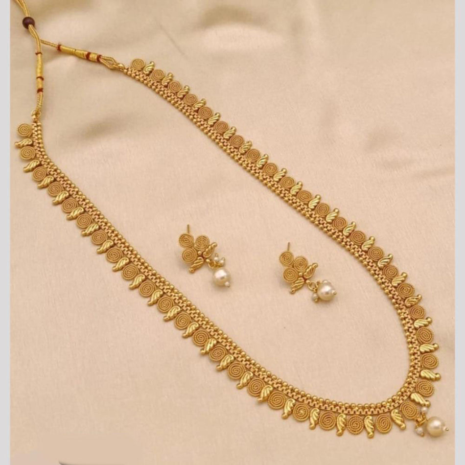 Rose Gold Plated Long Necklace for Women | Bridal Jewellery India