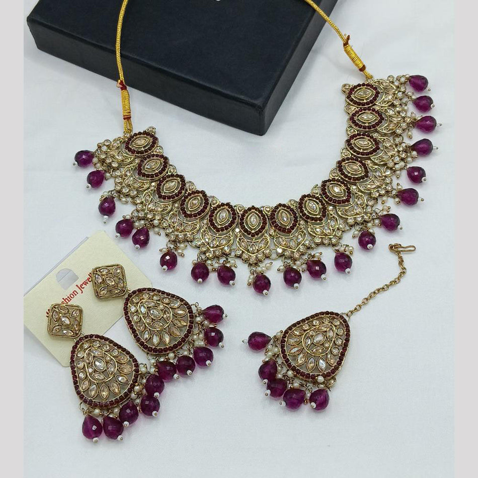 Kundan Necklace in Sterling Silver | Bridal Jewellery India