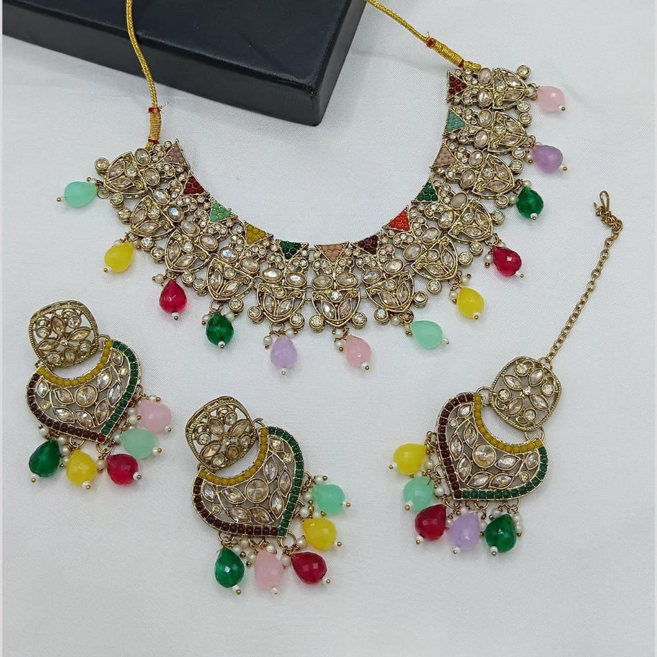 Kundan Choker Necklace in Silver | Bridal Jewellery India