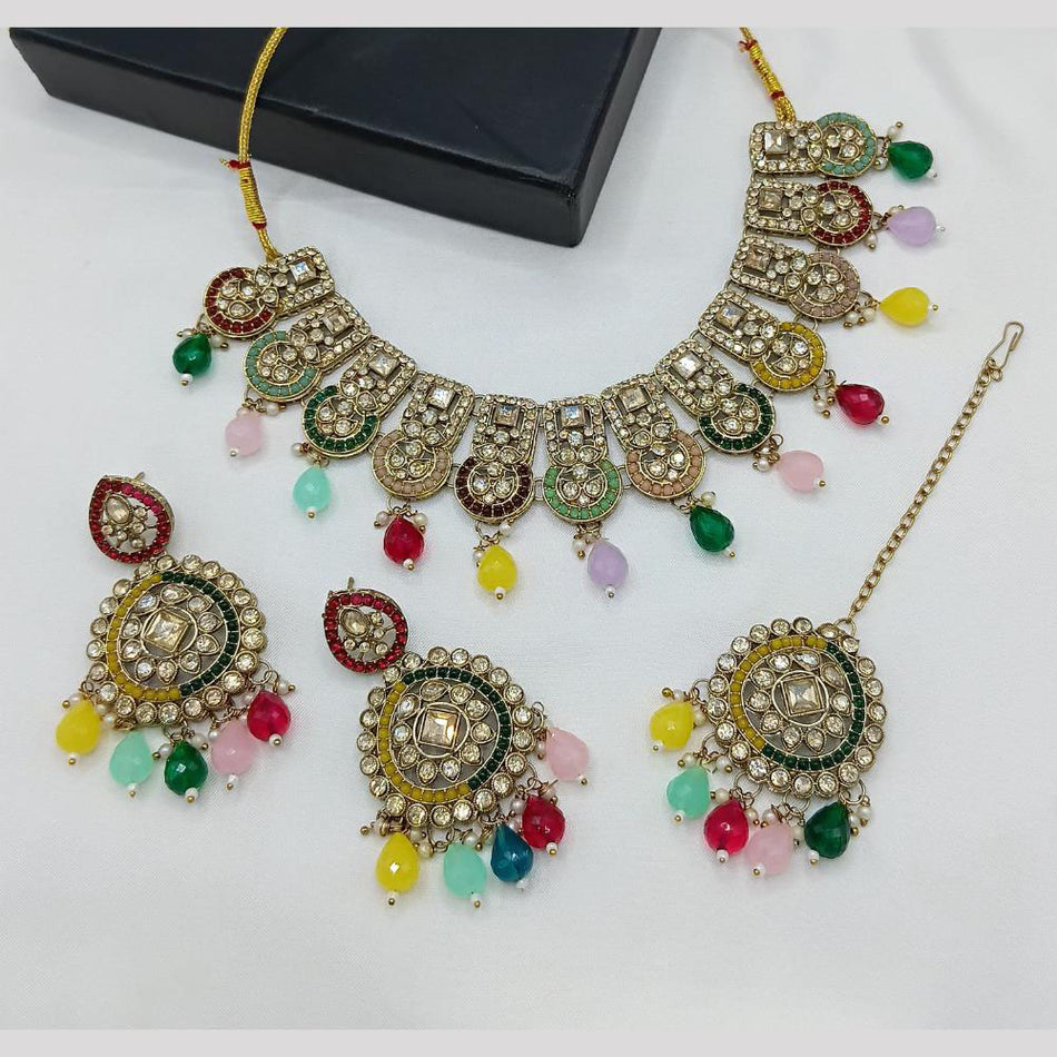 Kundan Choker Necklace in Gold Plated   Silver | Bridal Jewellery India