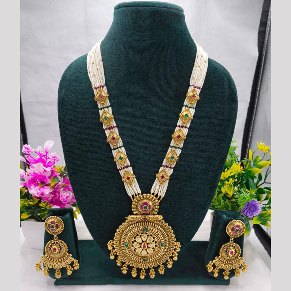 Rajwadi Long Necklace in Sterling Silver
Intricate Floral | Bridal Jewellery India