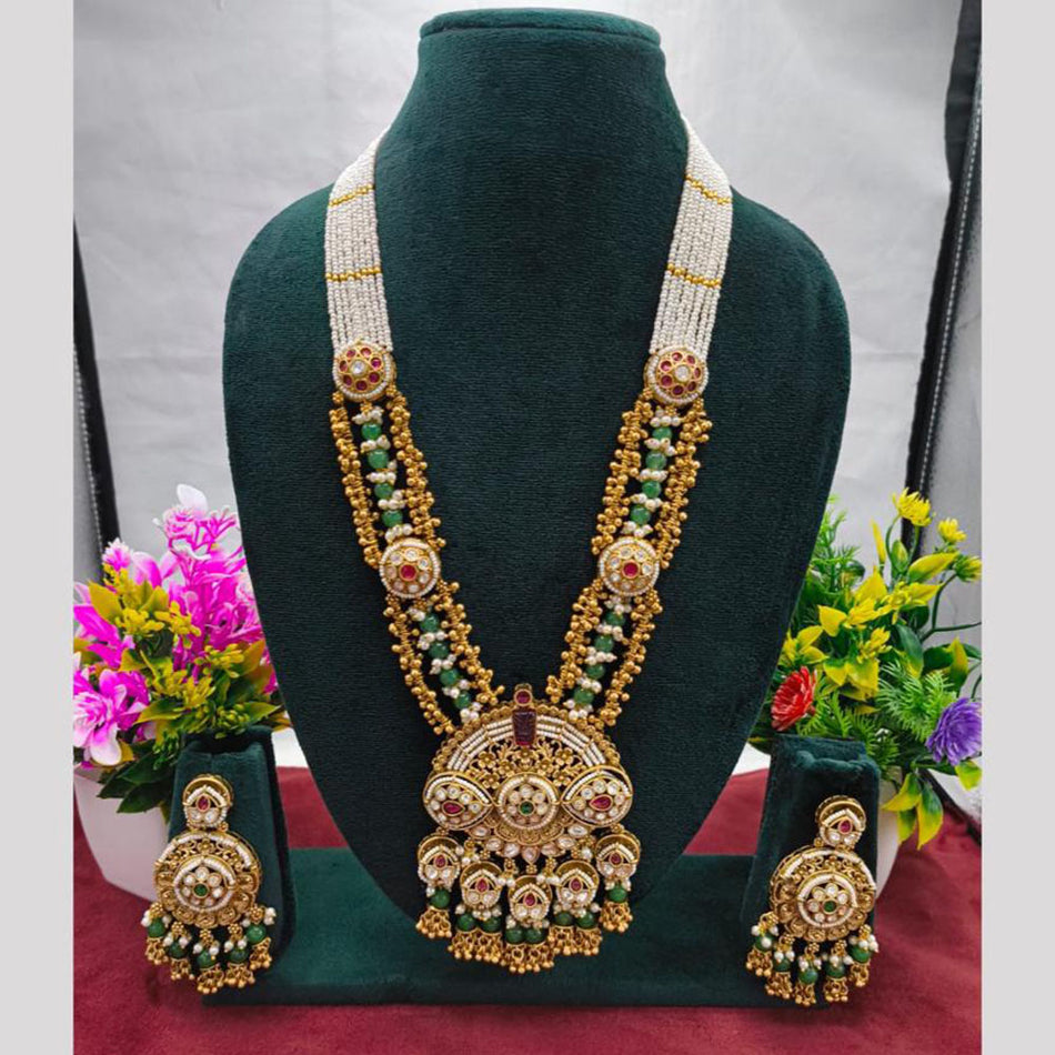Paisley Necklace Set in Gold Tone | Bridal Jewellery India