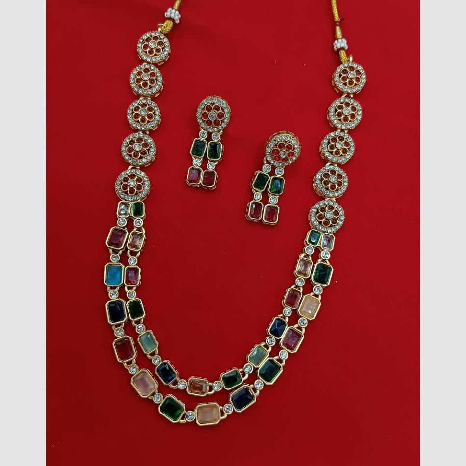 Gold Plated Pota Stone Necklace for Occasion | Bridal Jewellery India