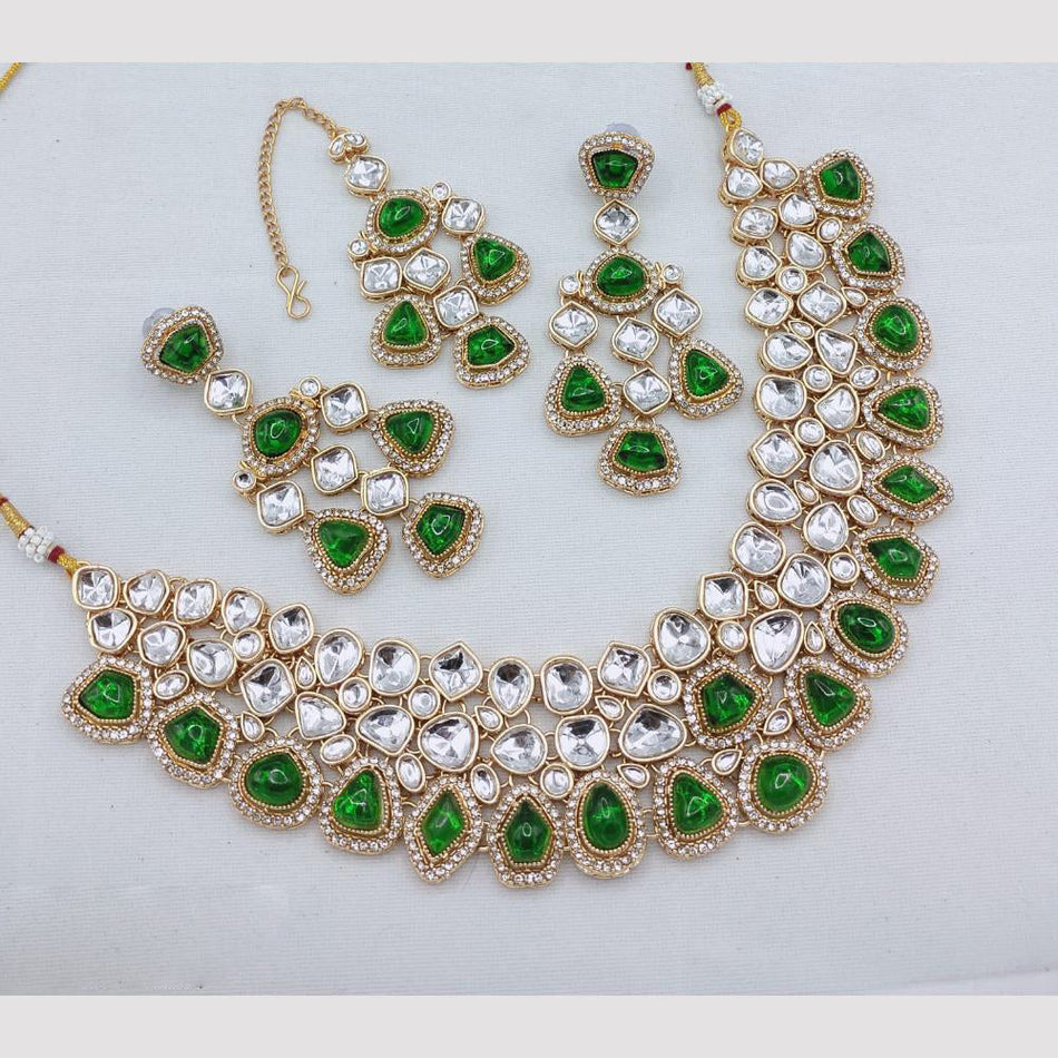 Pota Stone Choker Necklace in Sterling Silver | Bridal Jewellery India