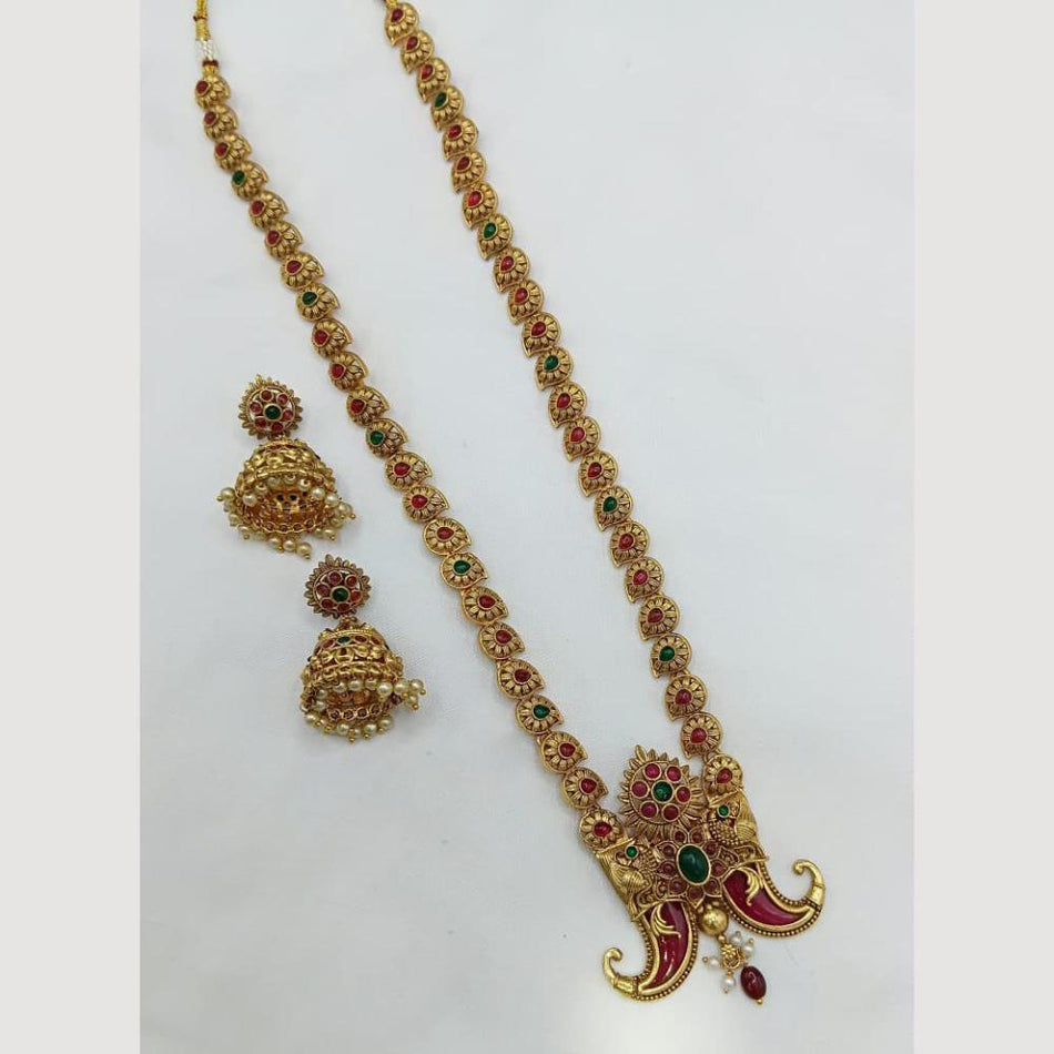 Pota Stone Necklace in Gold Tone for Bridal Wear | Bridal Jewellery India
