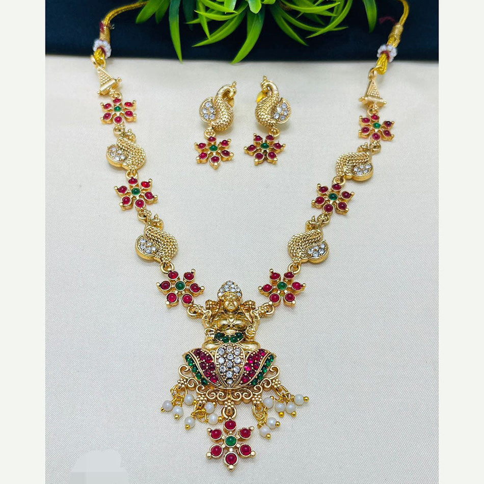 Divine Glow Temple Necklace in Sterling Silver | Bridal Jewellery India