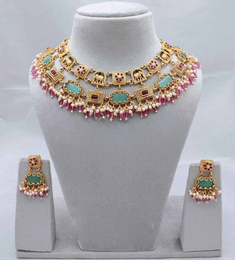Rose Gold Plated Pendant Necklace for Bridal | Bridal Jewellery India