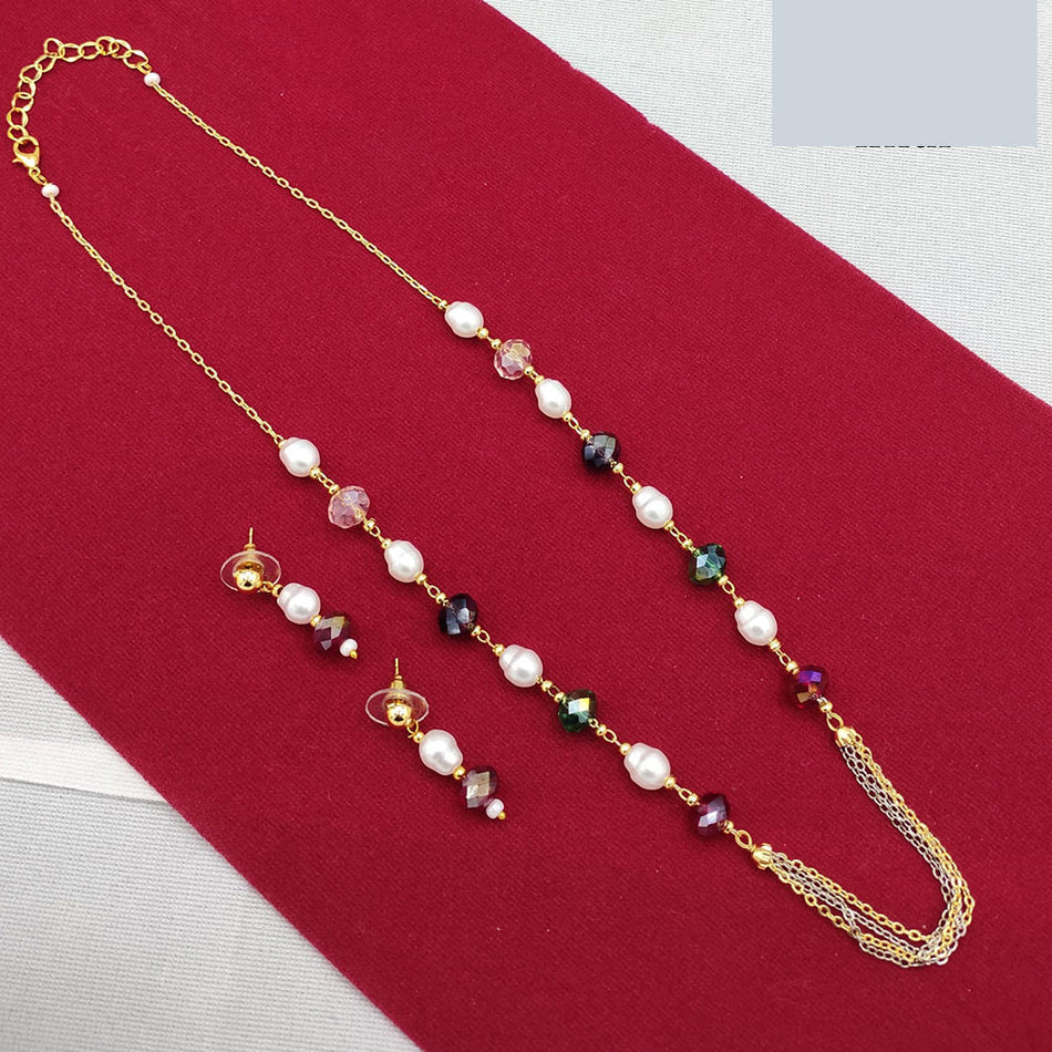 Gold Plated Rose Heart Necklace Party Wear | Bridal Jewellery India