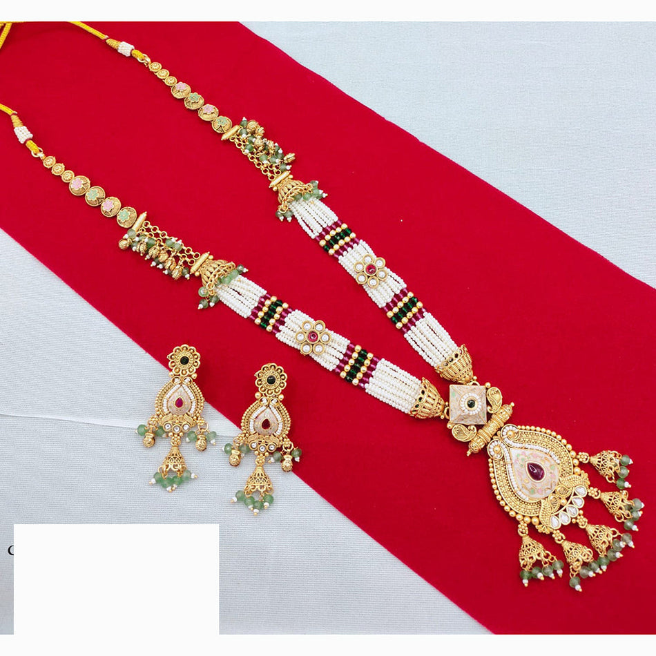 Meenakari Necklace in Sterling Silver | Bridal Jewellery India