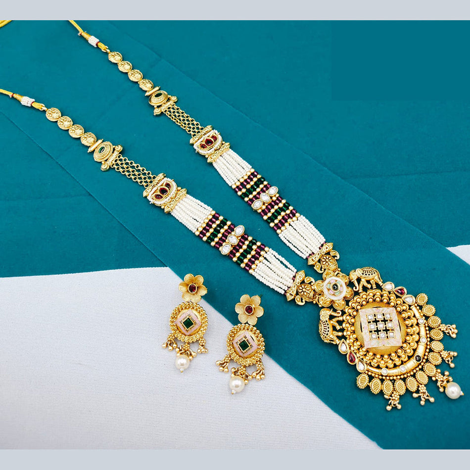 Meenakari Necklace in Gold Tone | Bridal Jewellery India
