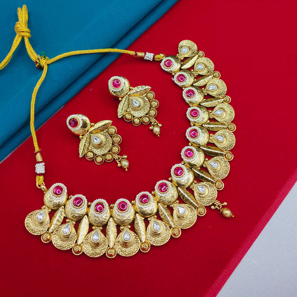 Pearl Necklace in Oxidised Silver | Bridal Jewellery India