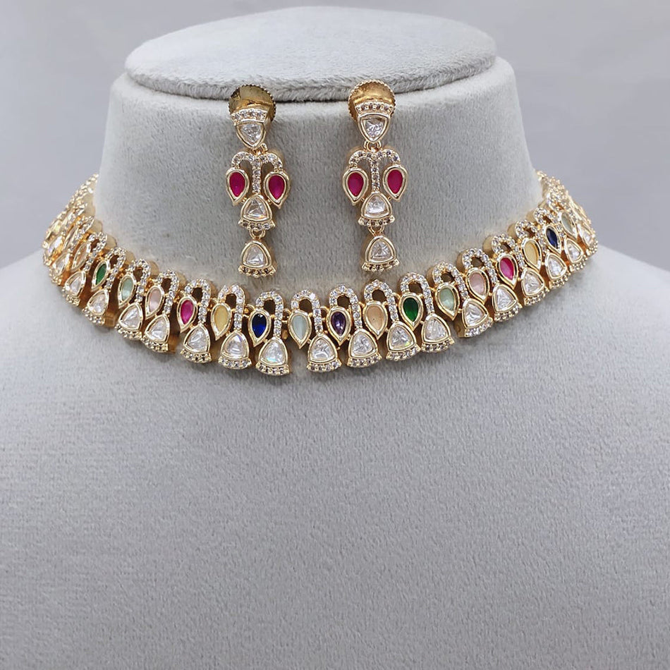 Kundan Choker Necklace in Gold Plated | Bridal Jewellery India