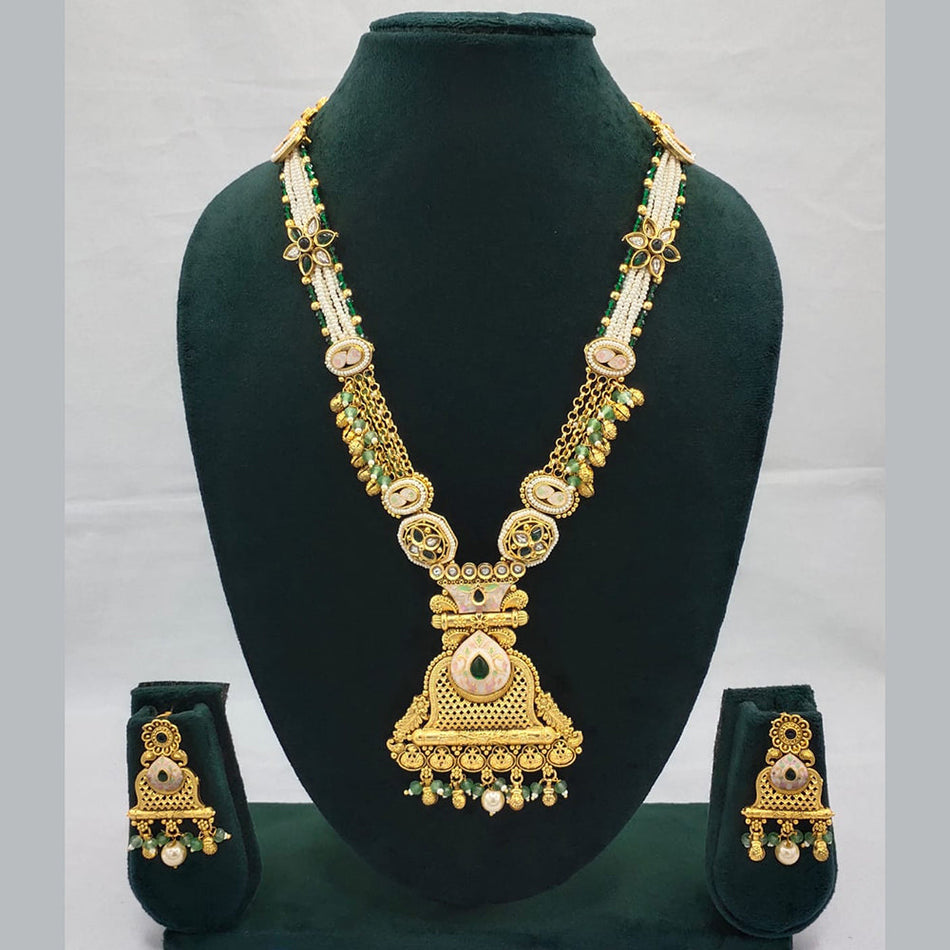 Kundan Necklace in Gold Plated with Meenakari | Bridal Jewellery India