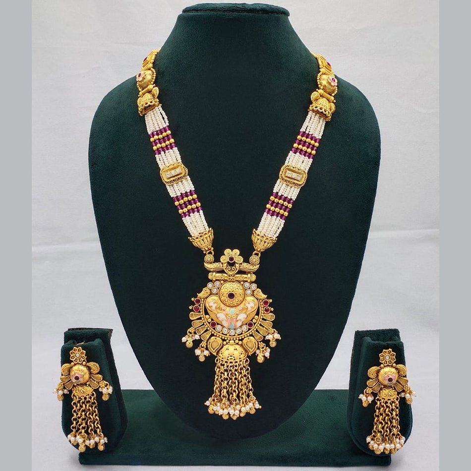 Kundan Necklace in Silver with Meenakari Work | Bridal Jewellery India
