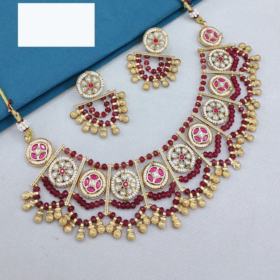 Pearl Necklace in White Gold Plated for Women | Bridal Jewellery India