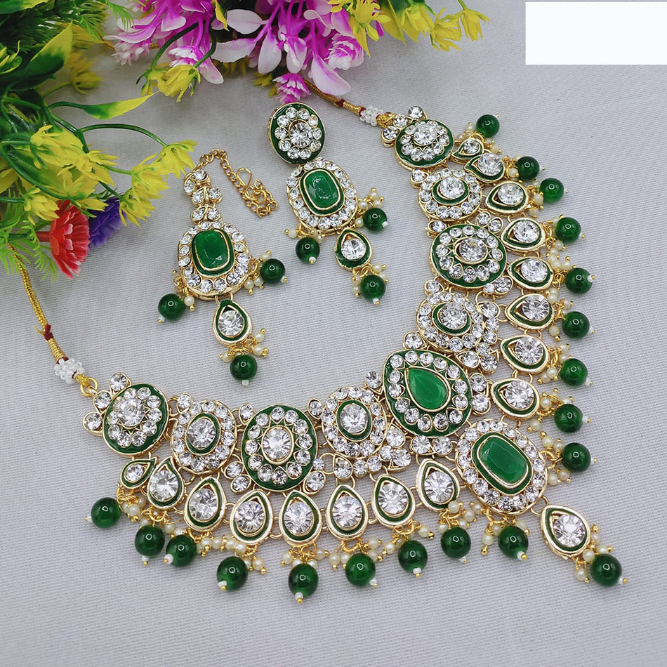 Kundan Choker Necklace in Gold Plated | Bridal Jewellery India