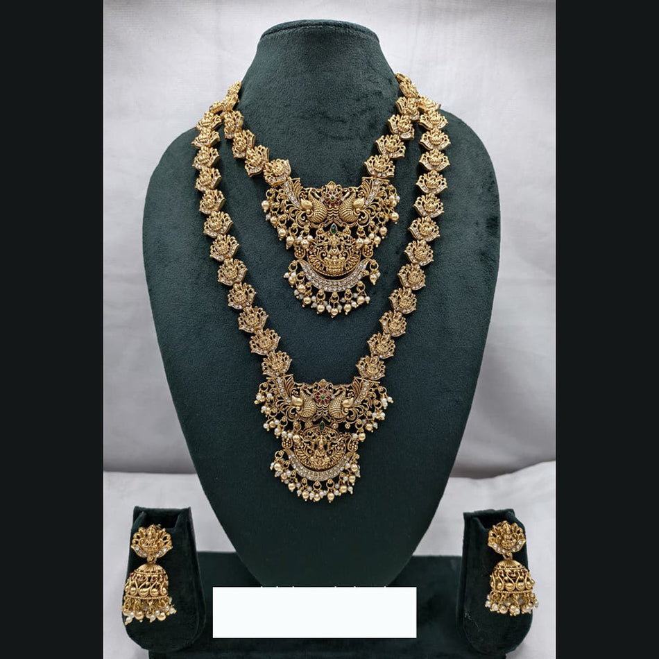 Fusion Look Necklace in White Gold Plated | Bridal Jewellery India