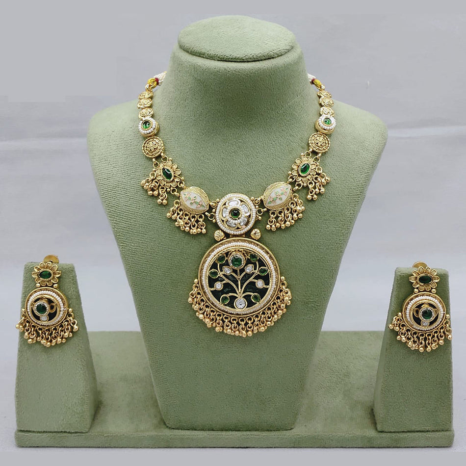 Kundan Choker Necklace in Sterling Silver | Bridal Jewellery India
